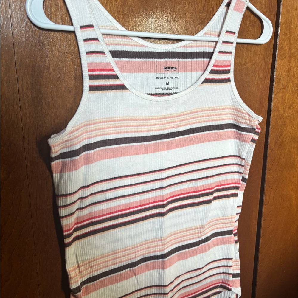 Sonoma Women's Multicolor Striped Tank Top